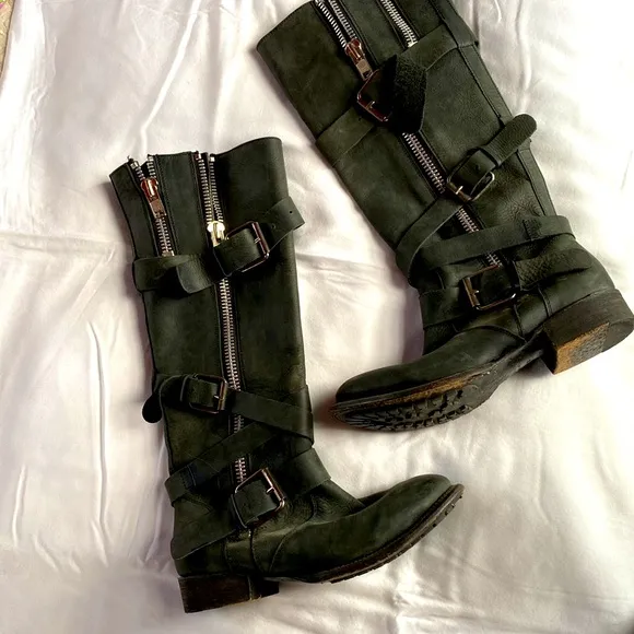 Free People by Dolce Vita Black Motorcycle Boots Women’s 8
