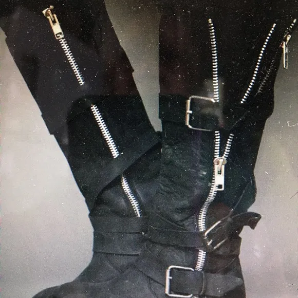 Free People by Dolce Vita Black Motorcycle Boots Women’s 8