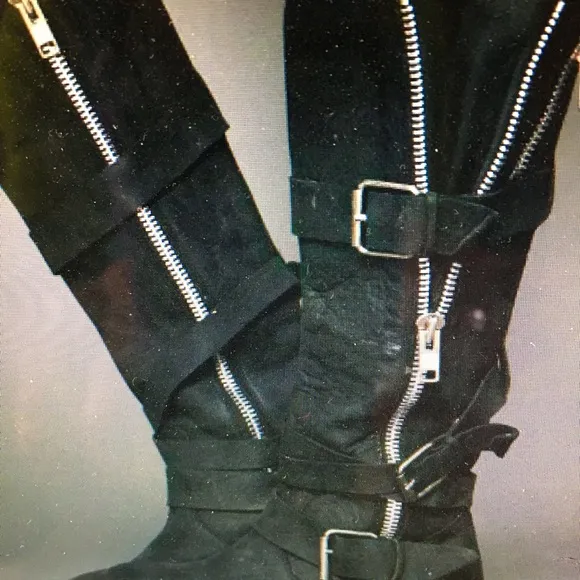 Free People by Dolce Vita Black Motorcycle Boots Women’s 8