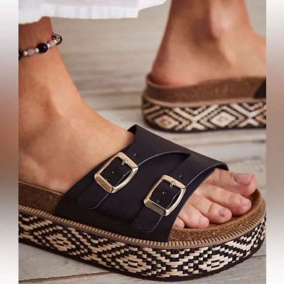 Free People Caravelle Cork Footbed Sandals Size 41
