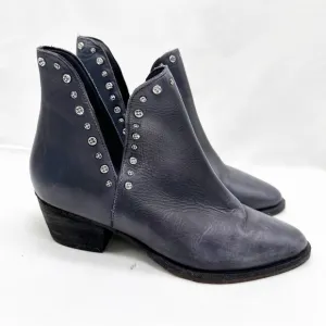 Free People Charm Double-V Ankle Studded Dark Blue Black Ankle boots Size 38