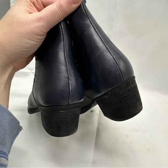 Free People Charm Double-V Ankle Studded Dark Blue Black Ankle boots Size 38