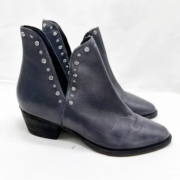 Free People Charm Double-V Ankle Studded Dark Blue Black Ankle boots Size 38