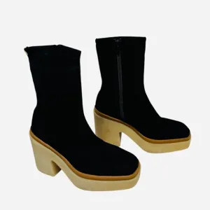 Free People Gigi Ankle Boots in Black Suede Size 7 NWT