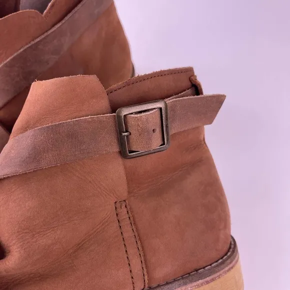 Free People Las Palmas Taupe Brown Ankle Booties Boots Leather Women's 39 US 9