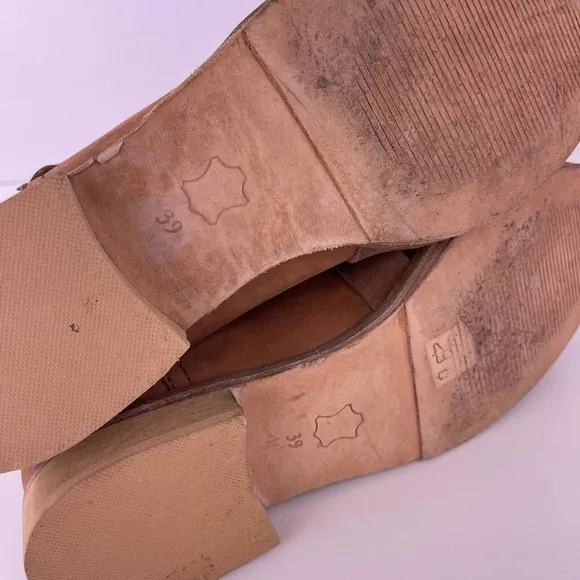 Free People Las Palmas Taupe Brown Ankle Booties Boots Leather Women's 39 US 9