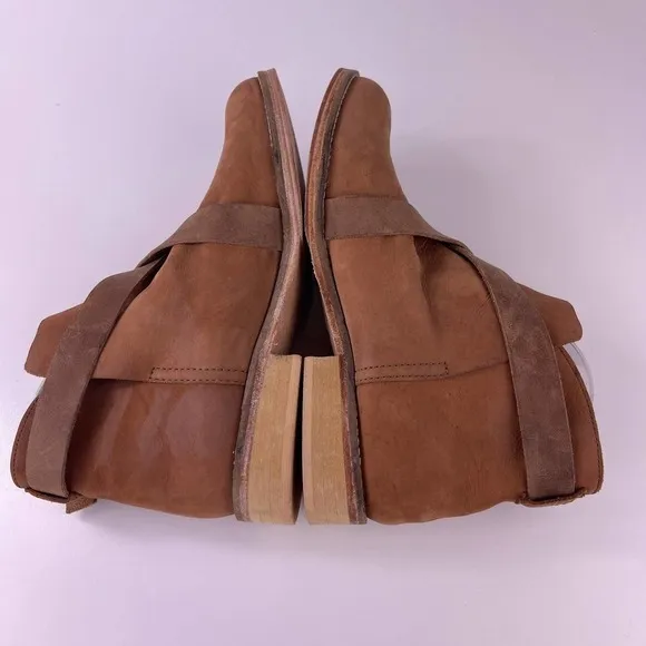 Free People Las Palmas Taupe Brown Ankle Booties Boots Leather Women's 39 US 9