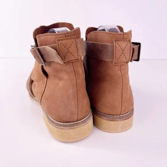 Free People Las Palmas Taupe Brown Ankle Booties Boots Leather Women's 39 US 9