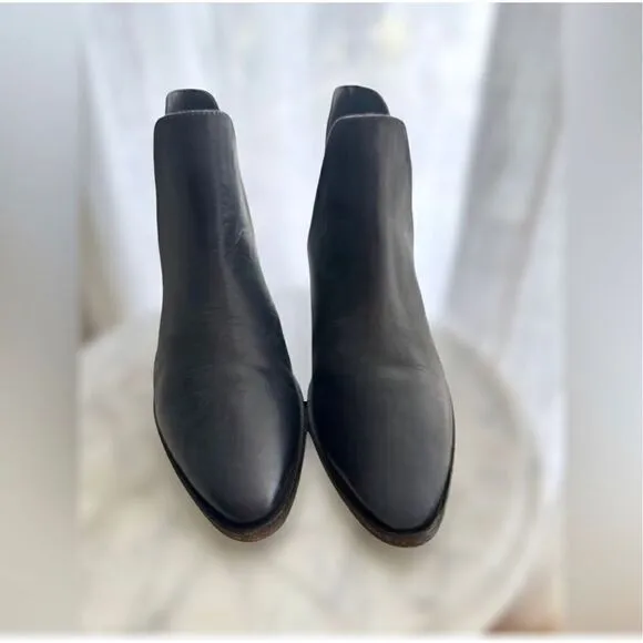 Free People Leather Charm Double V Ankle Boots Size 38.5