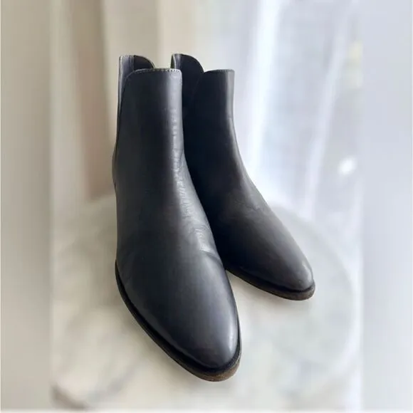 Free People Leather Charm Double V Ankle Boots Size 38.5