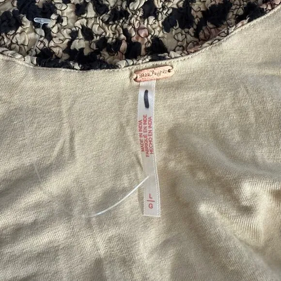 Free People mini dress Large cotton stretchy bodycon open back ruched