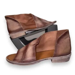 Free People Mont Blanc Leather Sandals Distressed Taupe Women's 10 / EU 40