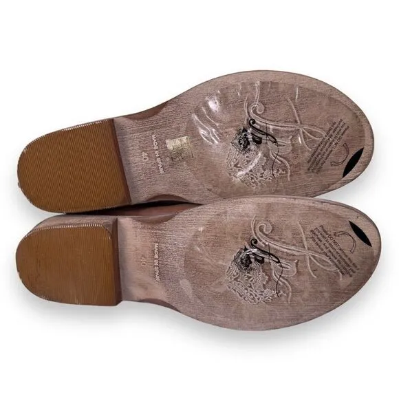 Free People Mont Blanc Leather Sandals Distressed Taupe Women's 10 / EU 40