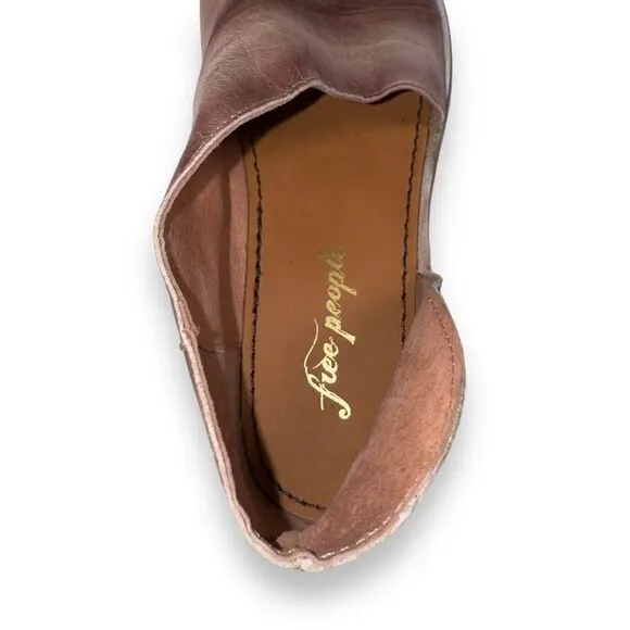 Free People Mont Blanc Leather Sandals Distressed Taupe Women's 10 / EU 40