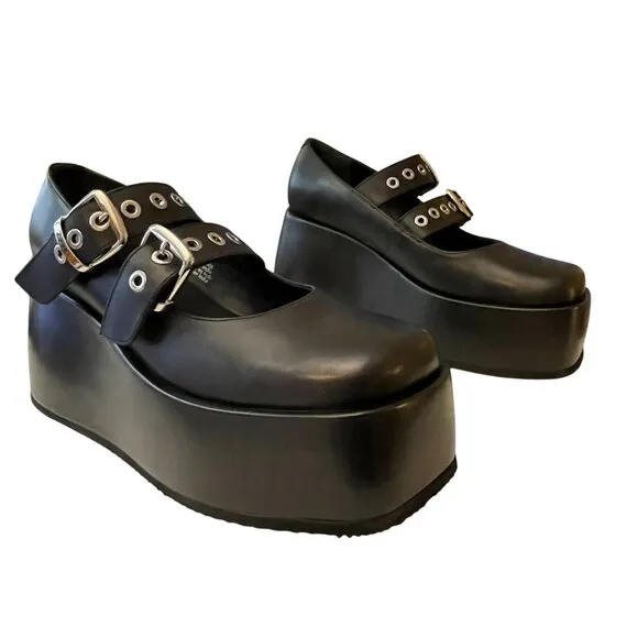 Free People Rhys Mary Jane Platform Boho Punk Gothic Shoes Size 8.5 NEW