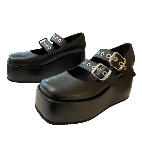 Free People Rhys Mary Jane Platform Boho Punk Gothic Shoes Size 8.5 NEW