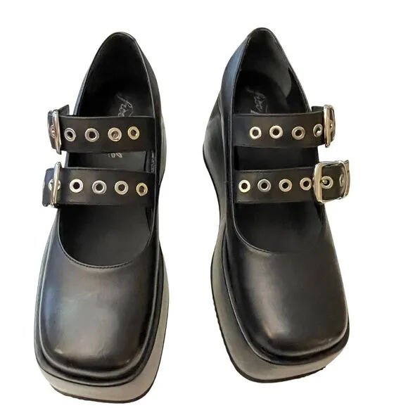 Free People Rhys Mary Jane Platform Boho Punk Gothic Shoes Size 8.5 NEW