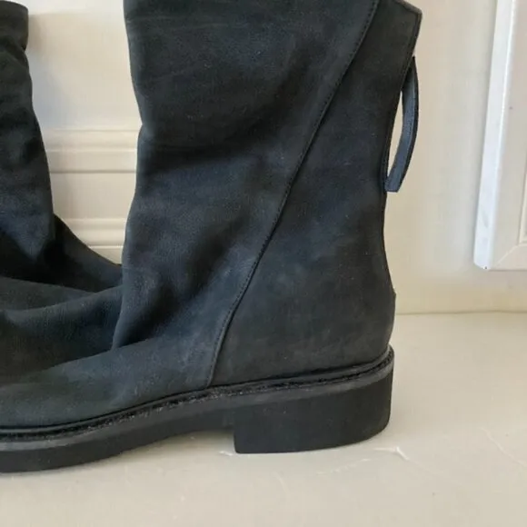 Free People Rylan Black Leather Ankle Boots Sz 38