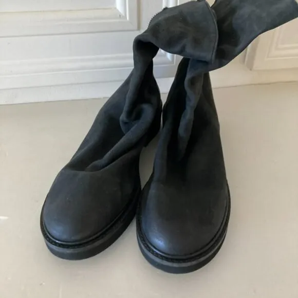 Free People Rylan Black Leather Ankle Boots Sz 38