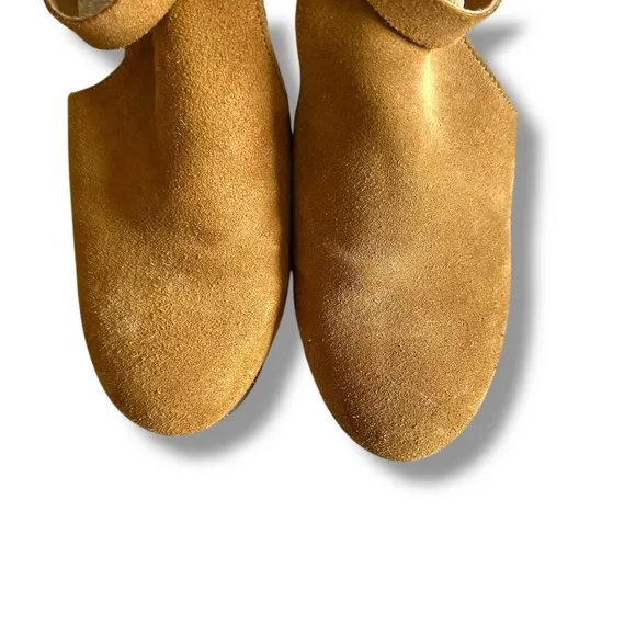 Free People Taupe Cedar Suede Buckle Platform Clogs Festival Boho Sz EU 39/9 US