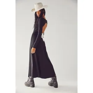 Free People Tupelo Knit Cotton Maxi Dress Open Back Party Holiday New XL Festive