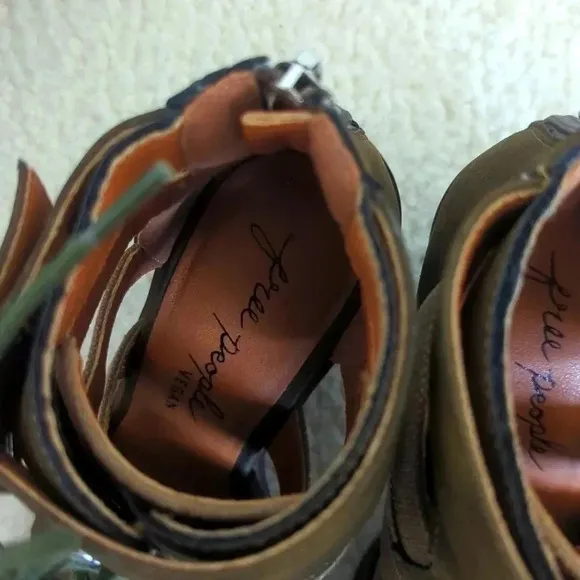 Free People Vegan Leather Cameilla Ankle Heels‎