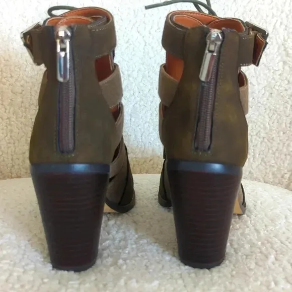 Free People Vegan Leather Cameilla Ankle Heels‎