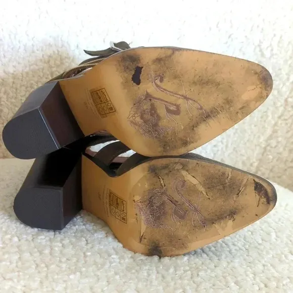 Free People Vegan Leather Cameilla Ankle Heels‎