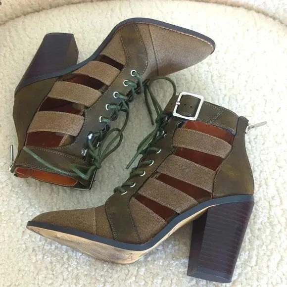 Free People Vegan Leather Cameilla Ankle Heels‎