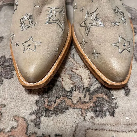 Free People Bowers Embroidered Ankle Boots in Taupe Celestial Suede