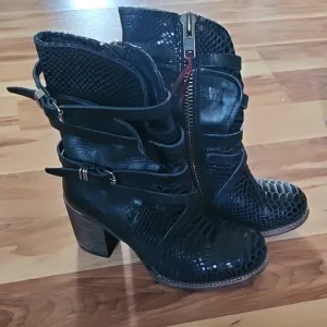 Freebird by Steven Black Heeled Boots with Western Flair