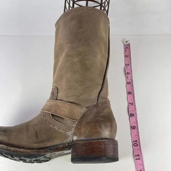 Freebird By Steven Prince Engineer Buckle Boots US 6 tan leather Motorcycle Boot
