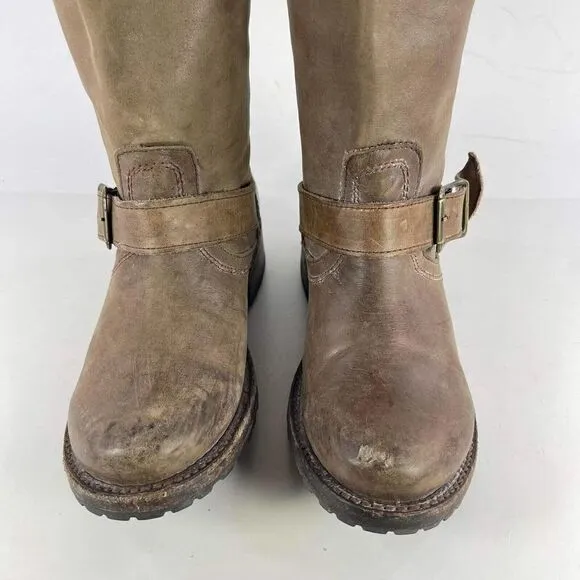 Freebird By Steven Prince Engineer Buckle Boots US 6 tan leather Motorcycle Boot