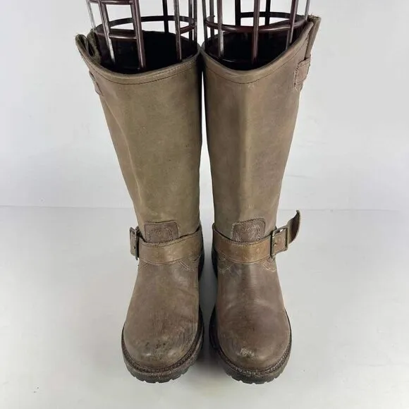 Freebird By Steven Prince Engineer Buckle Boots US 6 tan leather Motorcycle Boot
