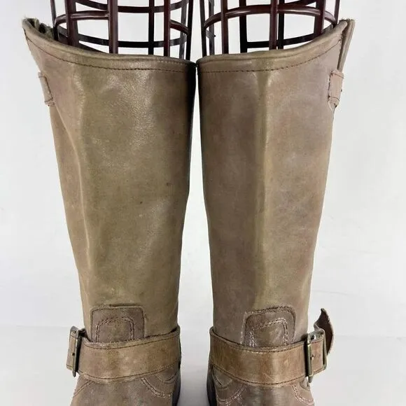Freebird By Steven Prince Engineer Buckle Boots US 6 tan leather Motorcycle Boot