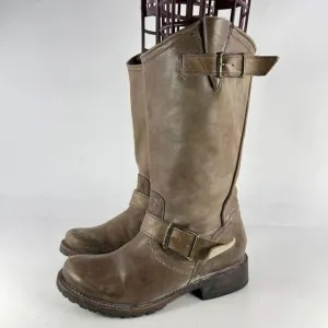 Freebird By Steven Prince Engineer Buckle Boots US 6 tan leather Motorcycle Boot