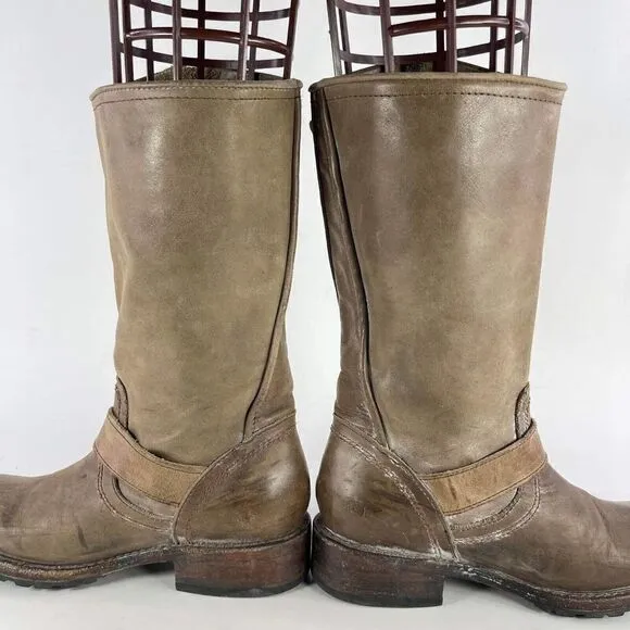 Freebird By Steven Prince Engineer Buckle Boots US 6 tan leather Motorcycle Boot