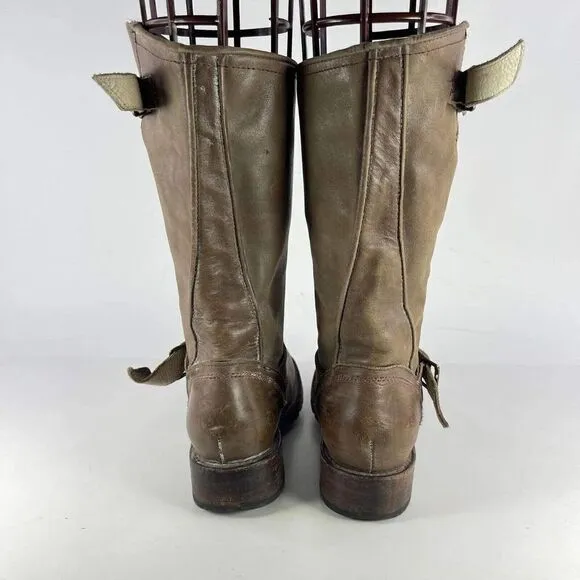 Freebird By Steven Prince Engineer Buckle Boots US 6 tan leather Motorcycle Boot