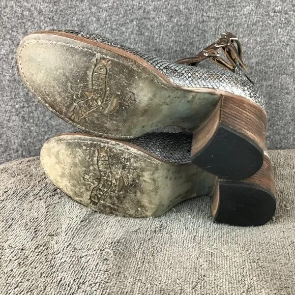 Freebird by Steven Randi Style Zip Closure Snakeprint Shoes Sz 7 in Gray/Brown