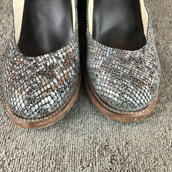 Freebird by Steven Randi Style Zip Closure Snakeprint Shoes Sz 7 in Gray/Brown