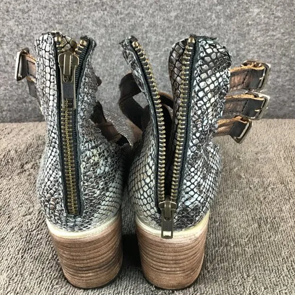 Freebird by Steven Randi Style Zip Closure Snakeprint Shoes Sz 7 in Gray/Brown