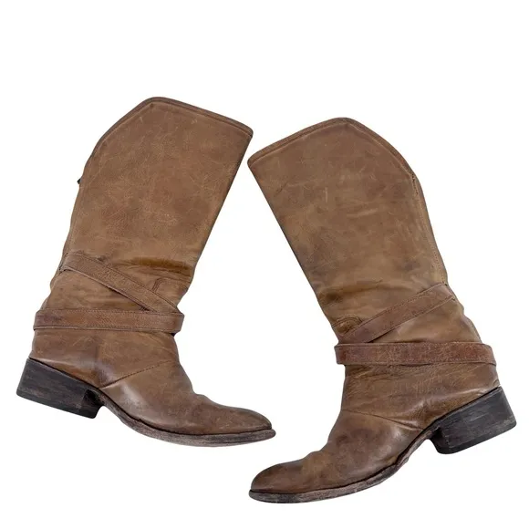 Freebird Drove leather boots western buckle