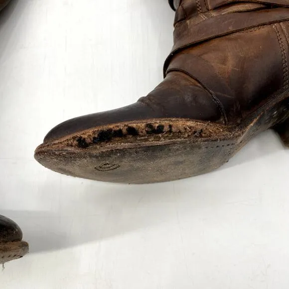 Freebird Oak brown leather distressed calf boots