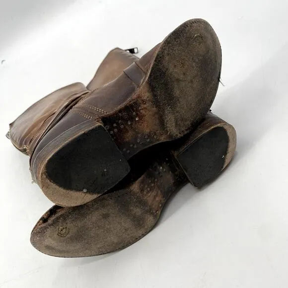Freebird Oak brown leather distressed calf boots