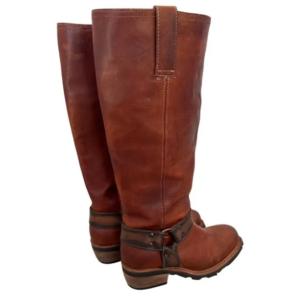 Freebird Women's Wagner Brown Leather Harness Boots Size 6