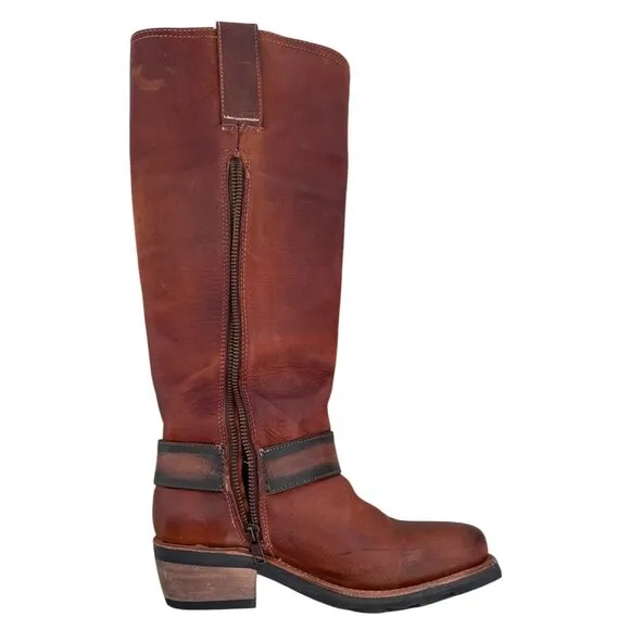 Freebird Women's Wagner Brown Leather Harness Boots Size 6