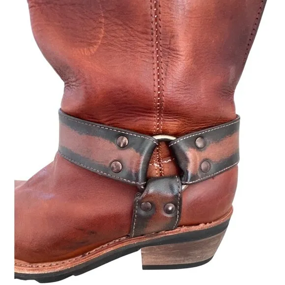 Freebird Women's Wagner Brown Leather Harness Boots Size 6