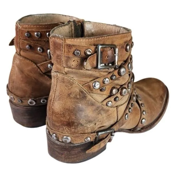 Freebird by Steven- Halo Ankle Boots Booties in Tan Brown, Size 7