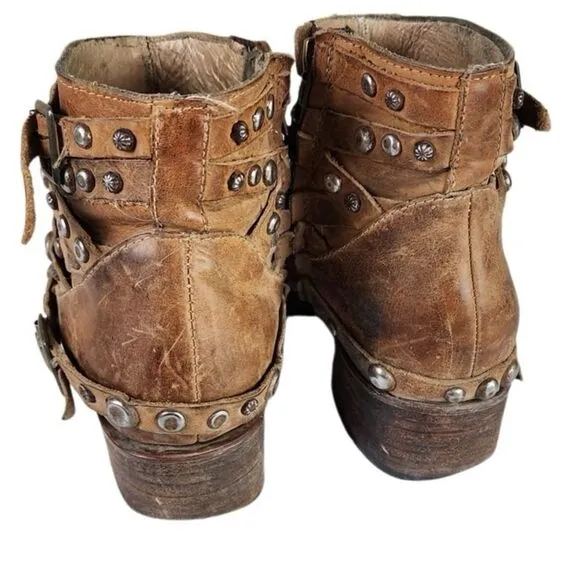 Freebird by Steven- Halo Ankle Boots Booties in Tan Brown, Size 7