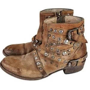 Freebird by Steven- Halo Ankle Boots Booties in Tan Brown, Size 7